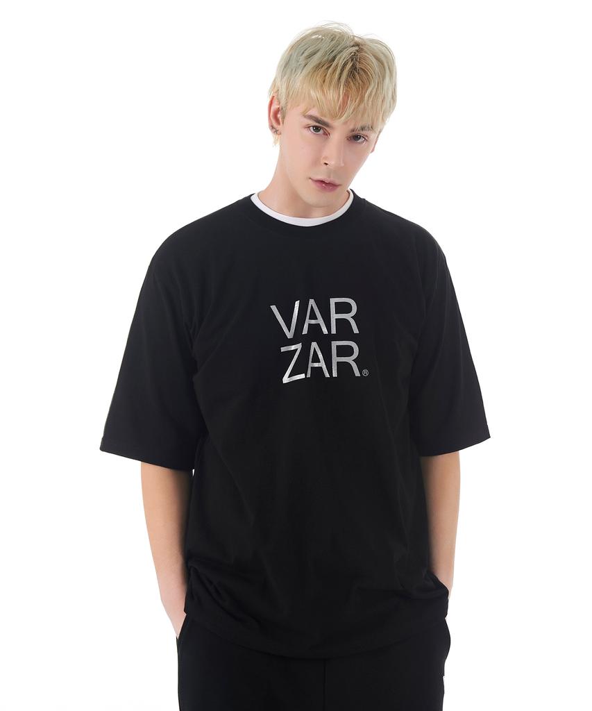 Bajal Original Silber Großes Logo Kurzarm T-Shirt Schwarz