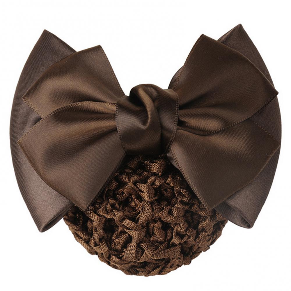 Hair Bun Cover Hairnet Lady Pro Bow Hair Clip Cover Bowknot Bun Snood Hairnet Bun Hair Net Ballet Dance Skating Crochet Hairnet