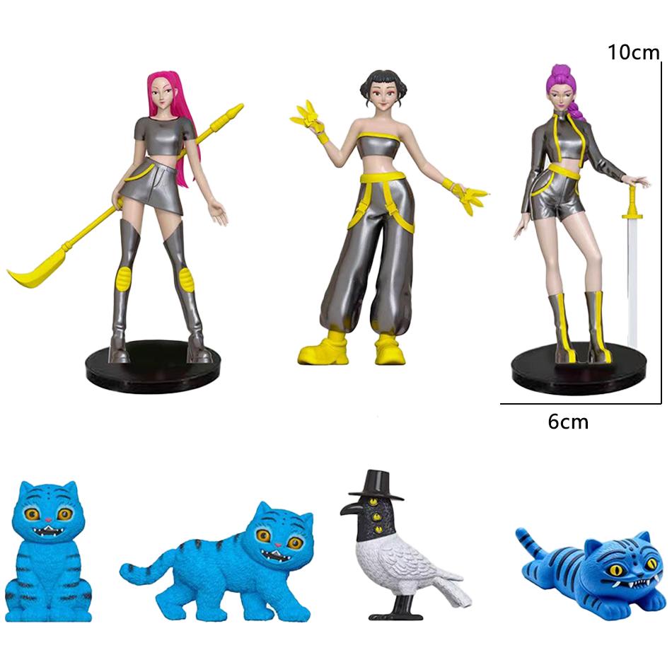 Kpop Dämonenjäger Anime Figur Spielzeug Niedliche PVC Bewegliche Gelenke Actionfigur Modell Puppen Kinder Geburtstagsdekoration Spielzeug Geschenke