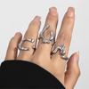 3Pcs Unique Irregular Smooth Rings Set Women Vintage Geometric Gold Color Lava Open Ring Couple Wed Accessories Gift