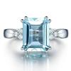 Elegant 18k Gold Plated Topaz Engagement Ring for Women Colorful Sapphire Jewelry