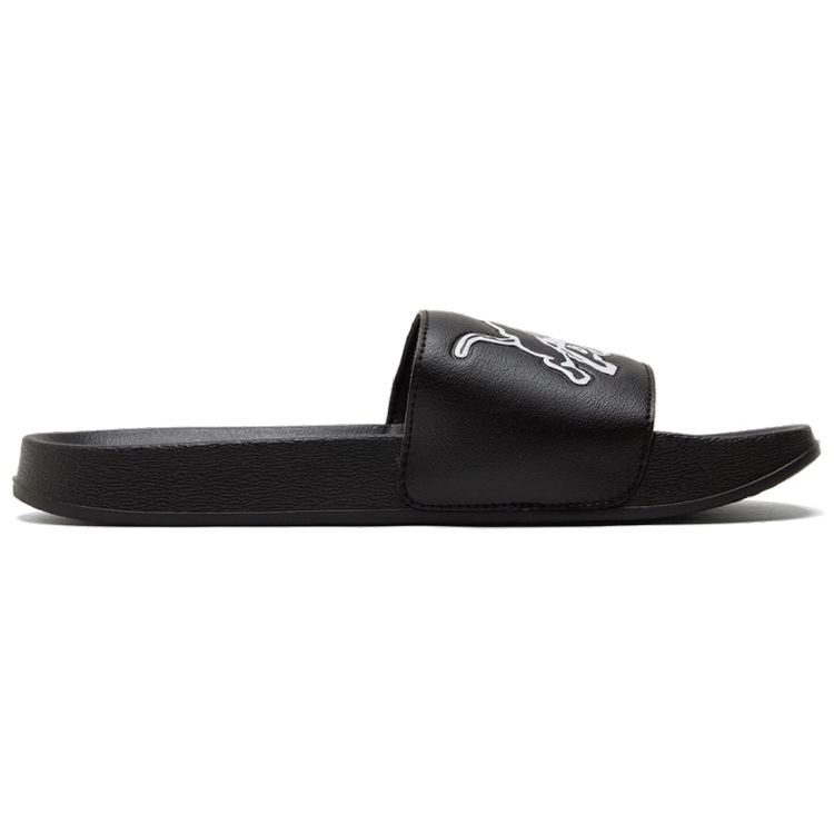 Puma Leadcat Sports Rubber Sole Slide Sandals Unisex Footwear Black White 382501-02