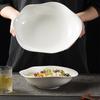 Pure White Irregular Soup Bowl Household Ceramic Salad Bowl Noodle Bowl Hotel High-End Cold Dish Soup Plate Artistic Conception Dish Tableware