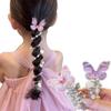 Sweet Butterfly Rose Hair Tie for Girls - Telephone Cord Design