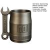 Stainless Steel Spanner Mug Industrial Style Water Cup Mechanic Themed Mug with Wrench Handle Garage Vibe Coffee Cup