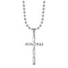 Geometric Beaded Chain Necklace With Cross Pendant For Unisex Fashion Jewelry