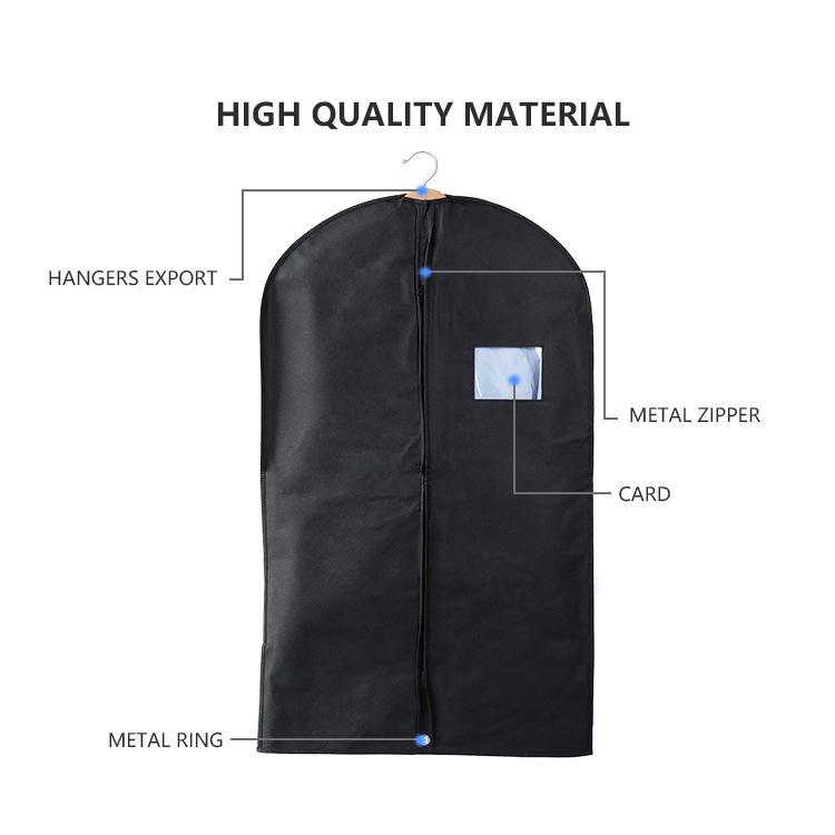 Transparent Non-Woven Garment Storage Bag with Zipper, Dustproof Household Clothing Organizer