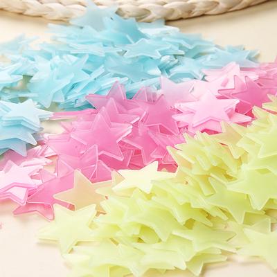100Pcs Gorgeous Nightluminous Fluorescent Glow Stars Stickers Home Decor Wall Sticker for Kids