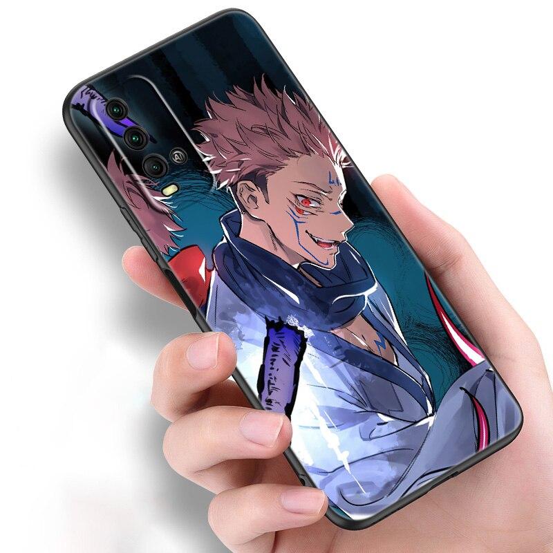 Anime Jujutsu Kaisen Ryomen Sukuna Phone Case For Xiaomi Redmi Note 11 10 9 8 Pro 11T 10T 10S 9S 8T 9 9A 9C 9T Black Soft Cover
