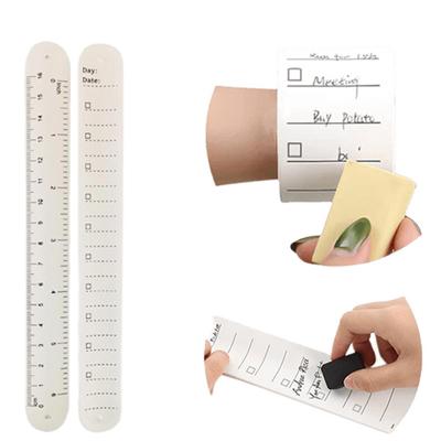 Tragbares Notizbuch Silikon-Armband Wiederverwendbares Erinnerungsarmband Wasserdicht To-Do-Liste Heftklammer und Lineal Radierbar Für Besprechung Schule