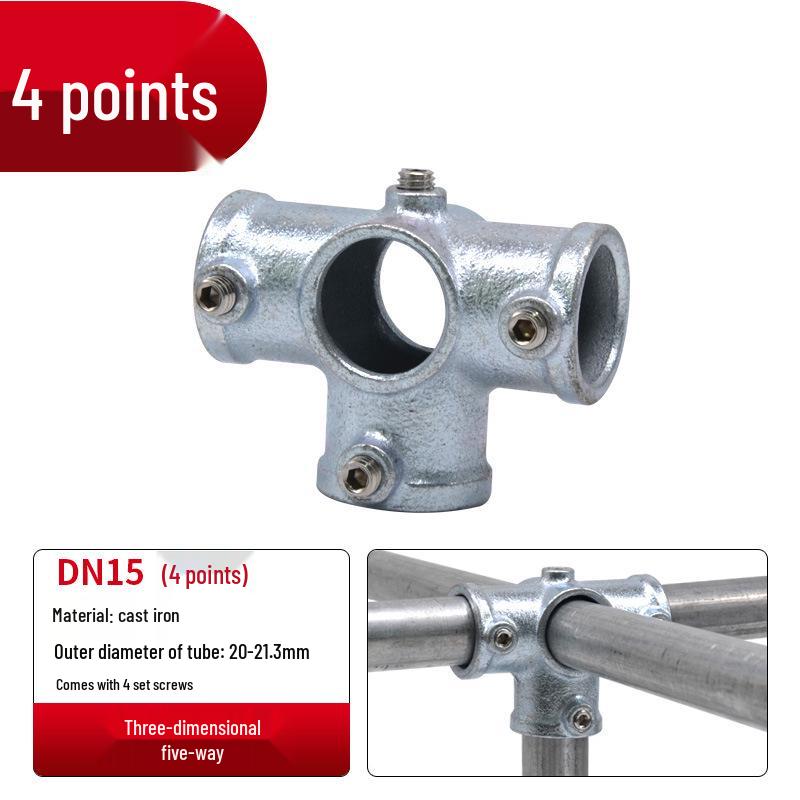 4/6-Point Galvanized Pipe Connectors: No-Weld Sunroom Shelf Couplings