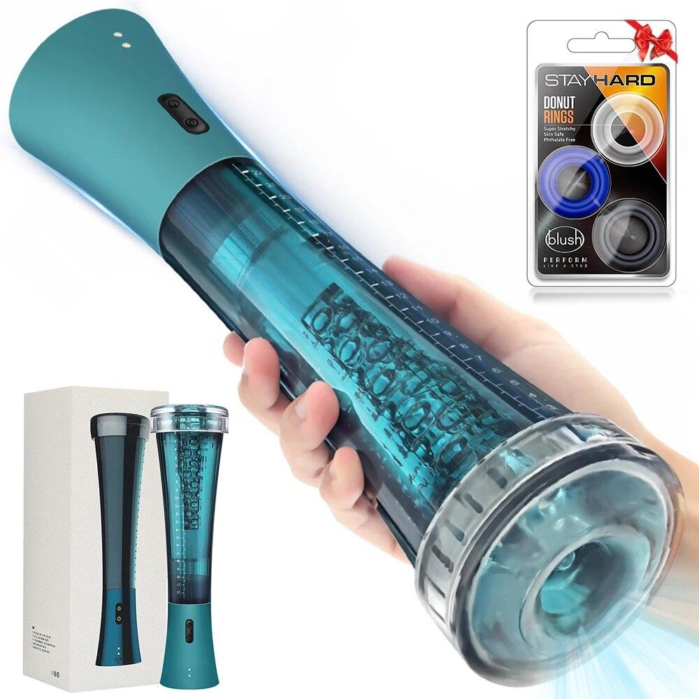 Vacuum Suction Potent Erectile Enhancer 3 Sucking Penis Pump Extender Enhancer SuckingMale Masturbator Cup Dick Pump Delayed 18+ Adult Sex Toys