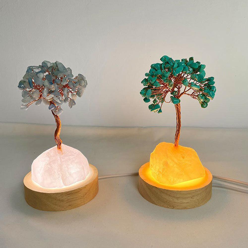 3 Color Solid Wood LED Light Rotating Display Stand Lamp Holder USB Luminous Base Night Light Art Ornament Decoration