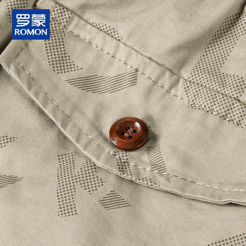 ROMON Men's Summer Cotton Letter Print Casual Shorts