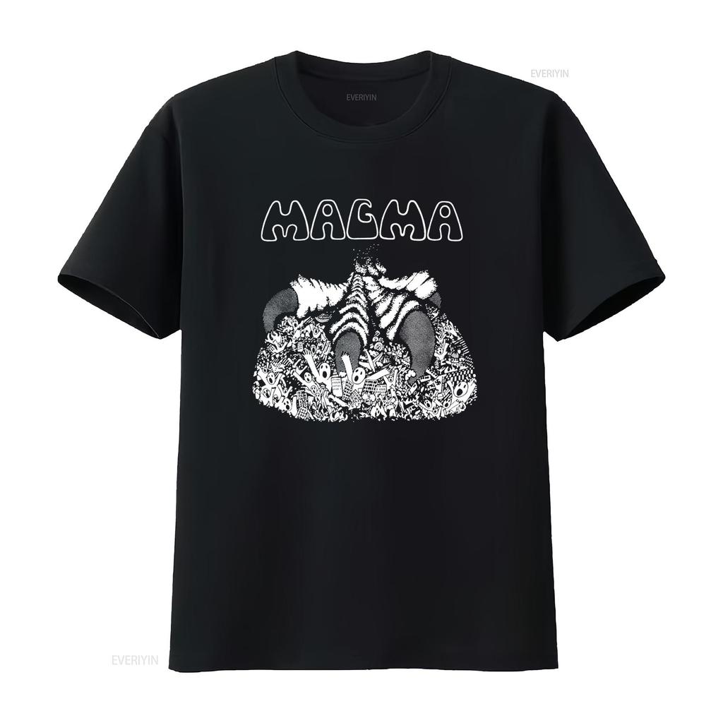 MAGMA T-shirt Prog Rock Stampa Artistica Unica Atmosfere Retrò Comodo Misto Cotone lavato vintage Elasticizzato Alla Moda Casual Morbido