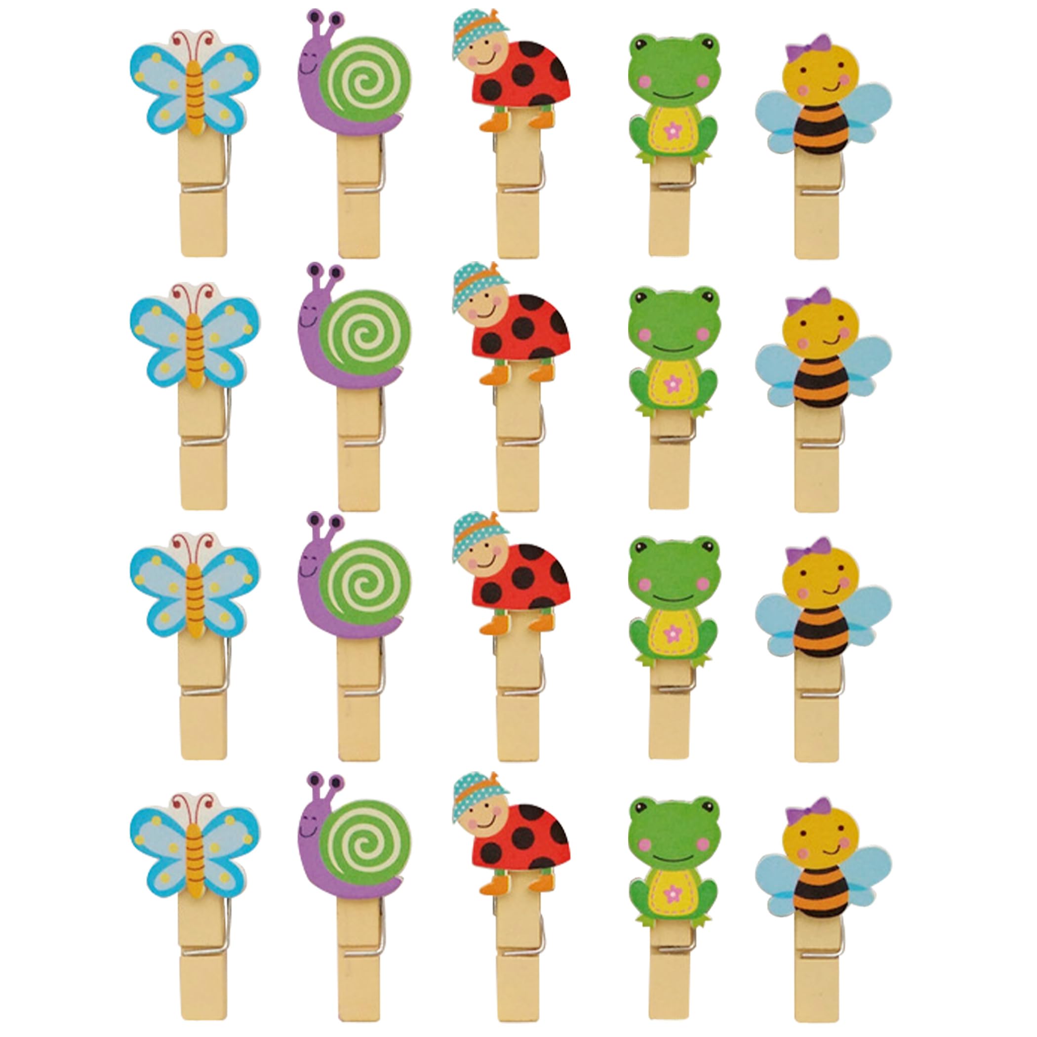 Felimoa Wooden Clothes Peg Photo Memo Set of 20 Clips, Clips, Stationery, Clips,