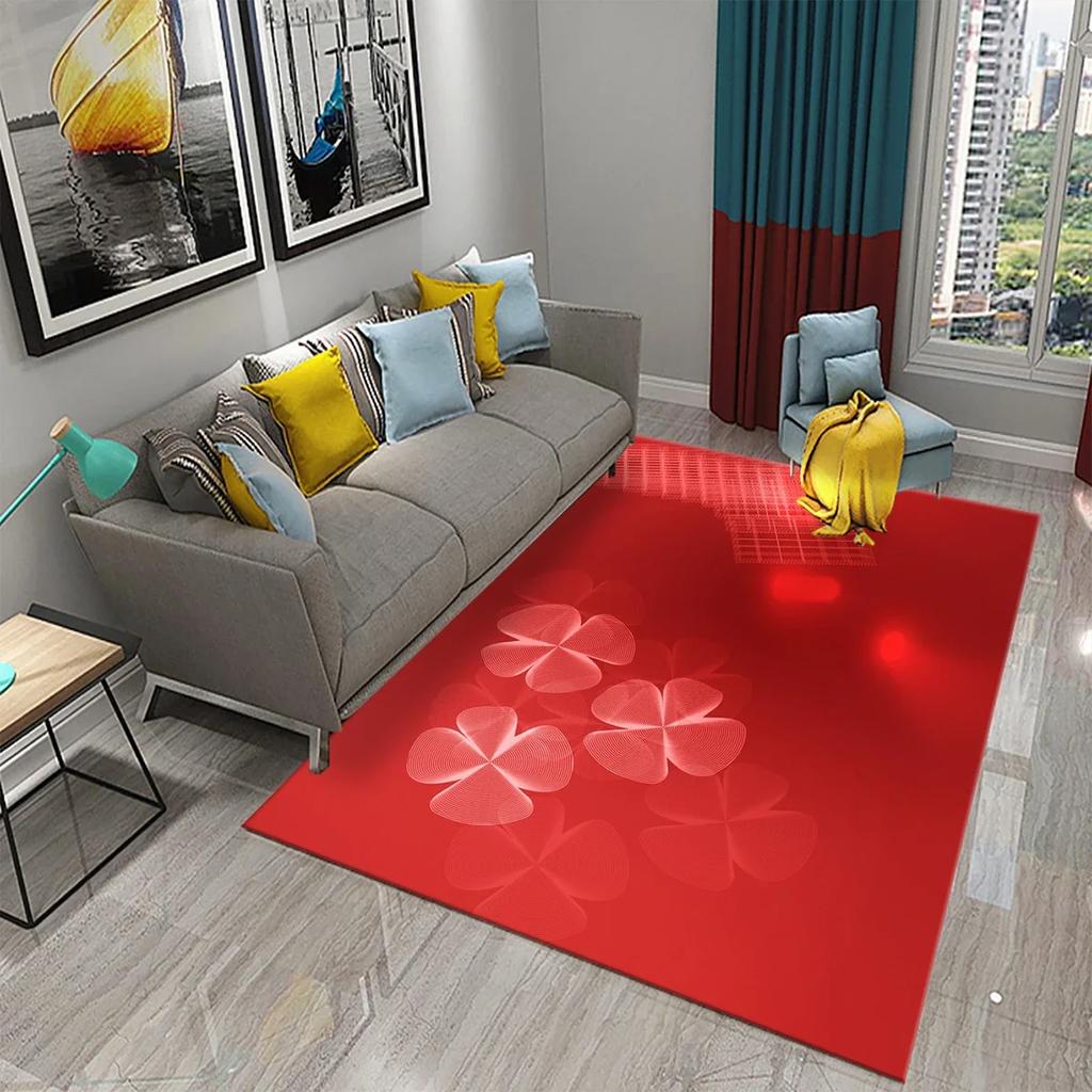 Green Four Leaf Clover Carpet Saint Patrick's Day Living Room Bedroom Bathroom Door Mats Home Decor Soft Doormat Non Slip Carpet