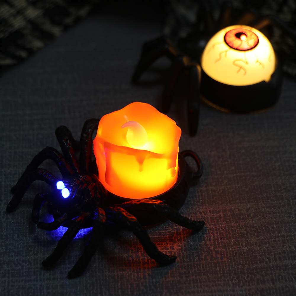 Crawly Spider Pumpkin LED Light Scary Spider Night Light Holiday Party