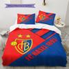 FC Basel Vzorované povlečení Domácí dekorace Narozeninový dárek (1 * povlak na peřinu + 2 * povlak na polštář, bez jádra)