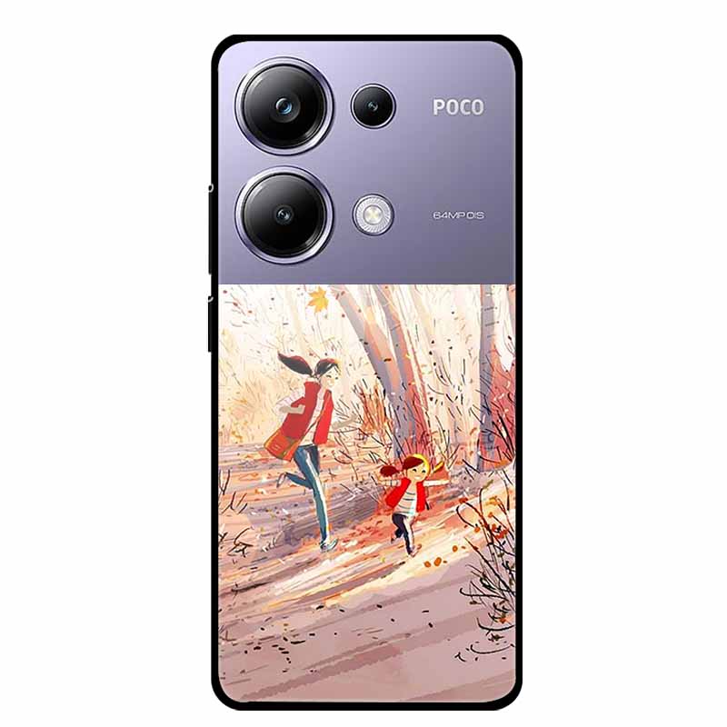 Painting Cover For Poco M6 Pro GlassTempered Glass Case Hard Back Shield for Xiaomi Poco M 6 Pro 6.67" Colourful Phone Fundas
