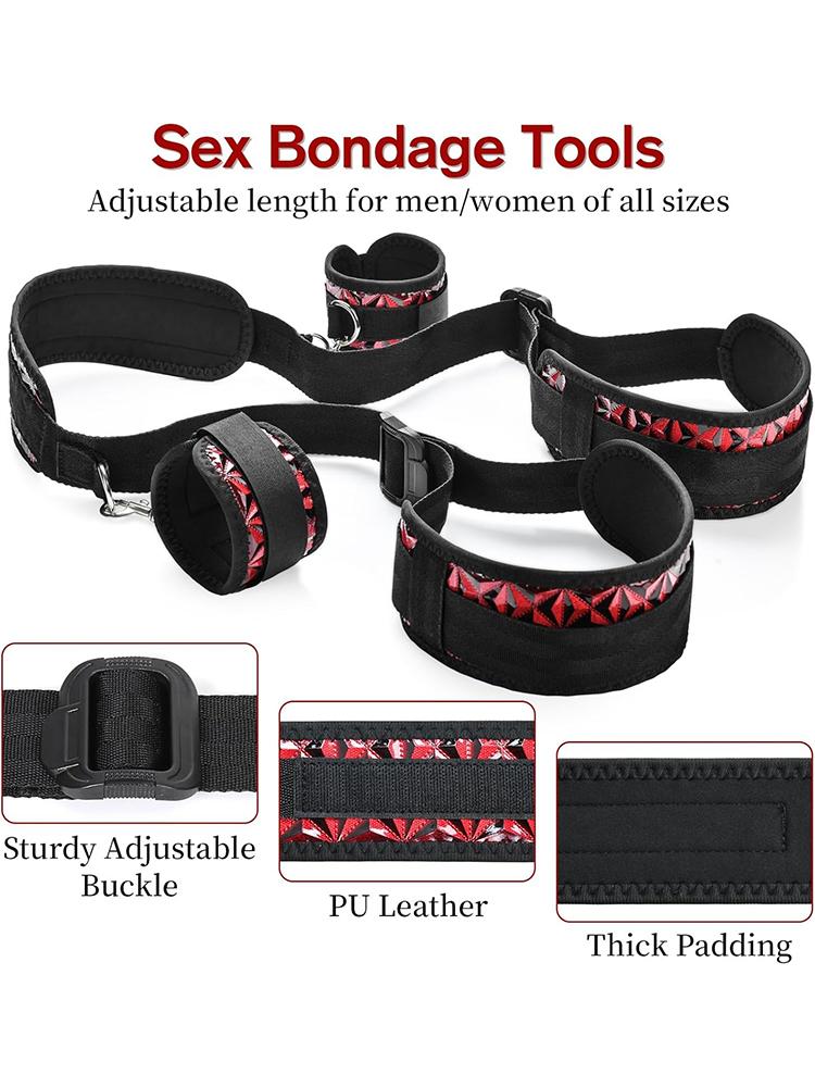 Sex Handcuffs Restraints Open Leg Ankle Cuffs SM Bondage Harness Bed Bandage Straps Slave Major Toys Erotic Accessories