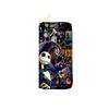 Nightmare Before Christmas PU Leather Long Zip Wallet for Women, Single Zipper Clutch Bag, Makeup Pouch, Jack Skellington Print, Black 3pcs