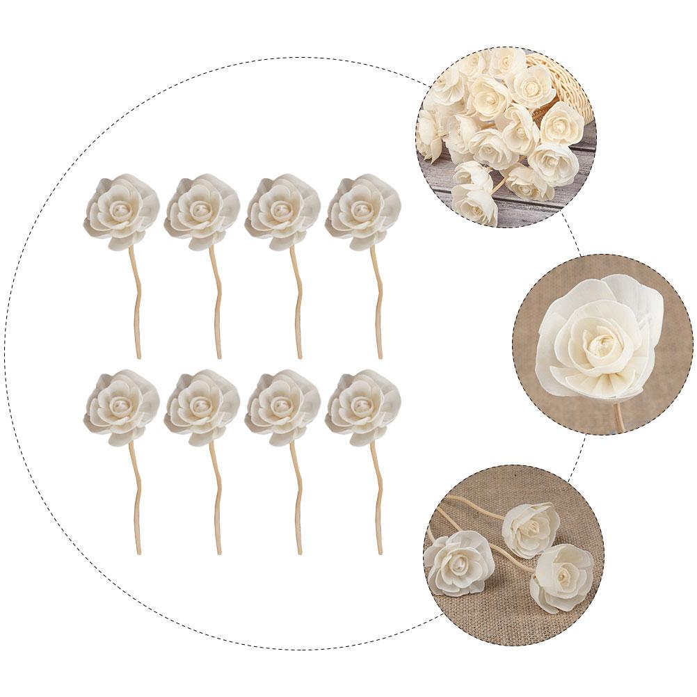 8 Pcs Air Freshener Rattan Sola Flower Office Fragrance for Man Rattans Wooden Perfume Diffuser Essential Oil Sticks