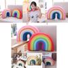 Multicolour Rainbow Plush Pillow Cushion Ideal For Relaxation And Decoration