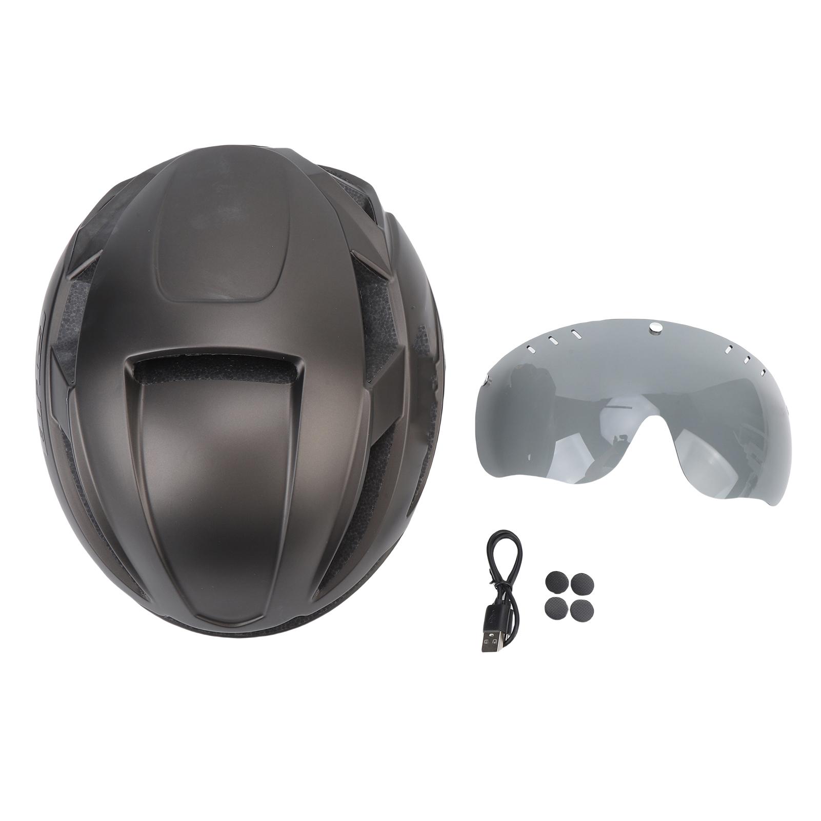 Cycling Helmet MIPS Technology Bike Helmet with LED Light Goggles for Mountain Road Bike Ti Color