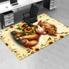 Highland Bull Theme Chair Mat: Cute Cow with Sunflowers Office Carpet Large Size, Home Decor, Sofa Rug, Gift for Office and Living Room