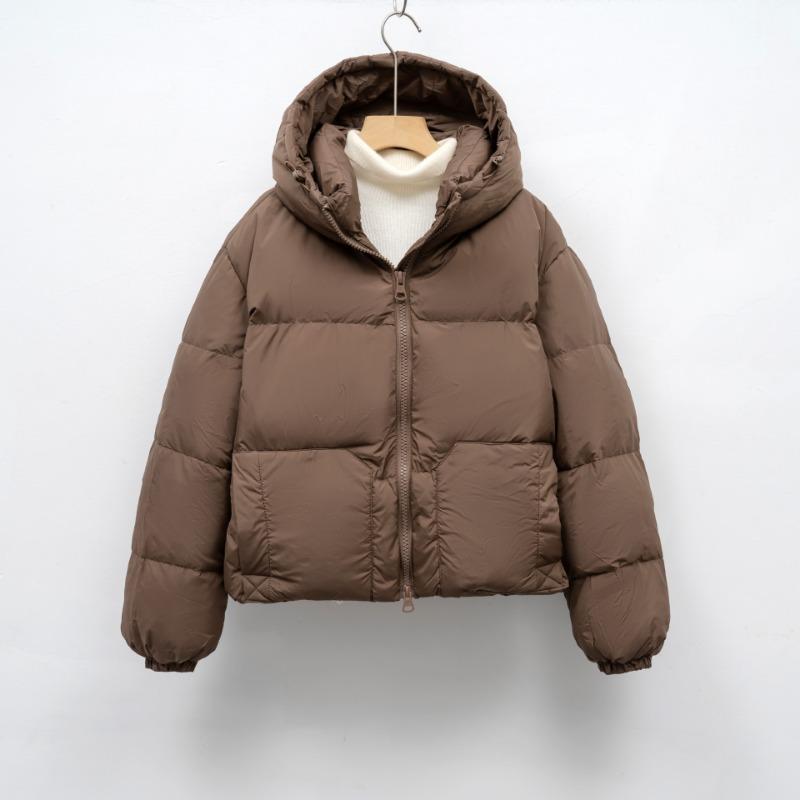 Casual Simple Down Jacket Women's Winter Short Small Hooded Thickened Bread Jacket