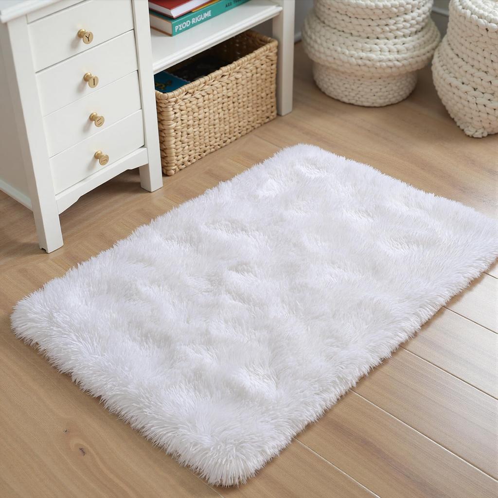 VIKAMA Shaggy Pile Entrance Carpet Soft Bedroom Dorm Bedside Rug Indoor Area Floor Mats Bathroom Doormat Home Decoration