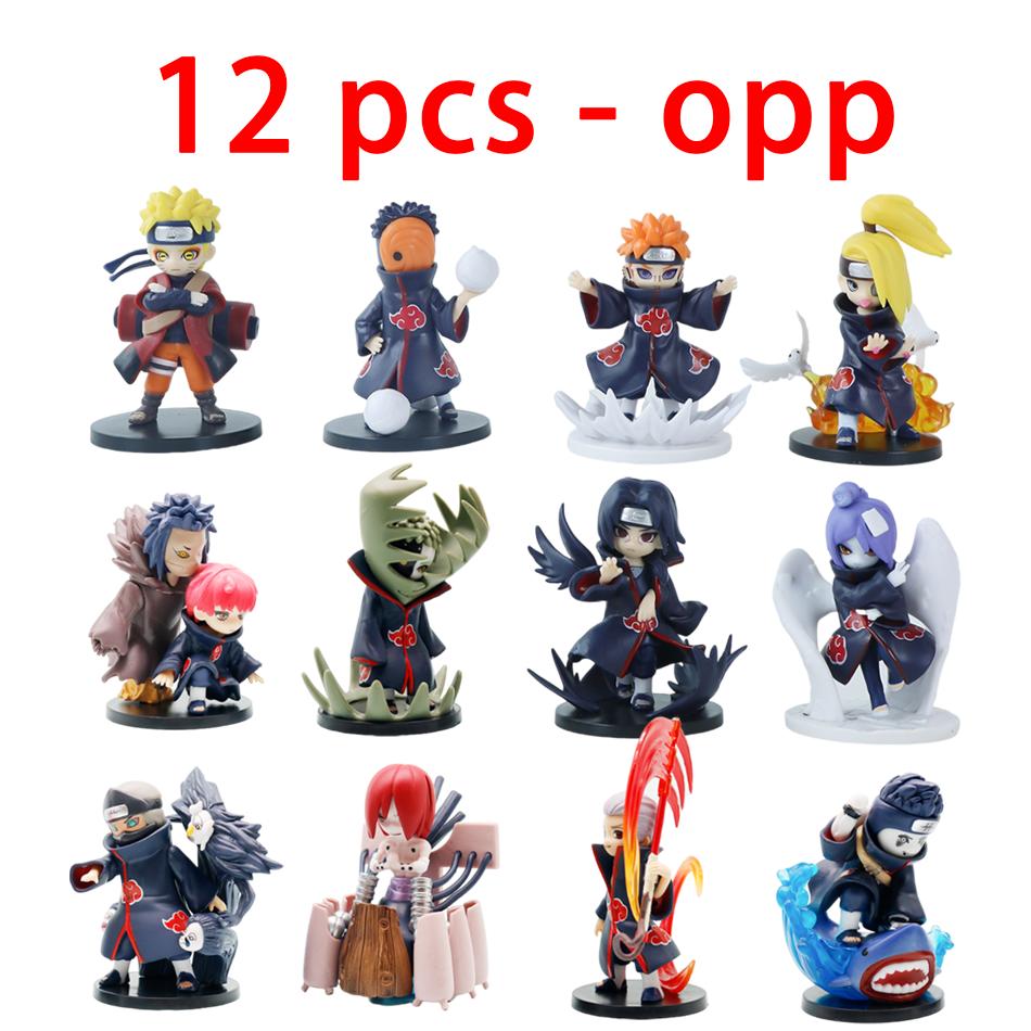 12Pcs Anime Naruto Shippuden Akatsuki Arc Series Blind Box Figures Toys Mystery Box Surprise Ornament Christmas Halloween Gifts