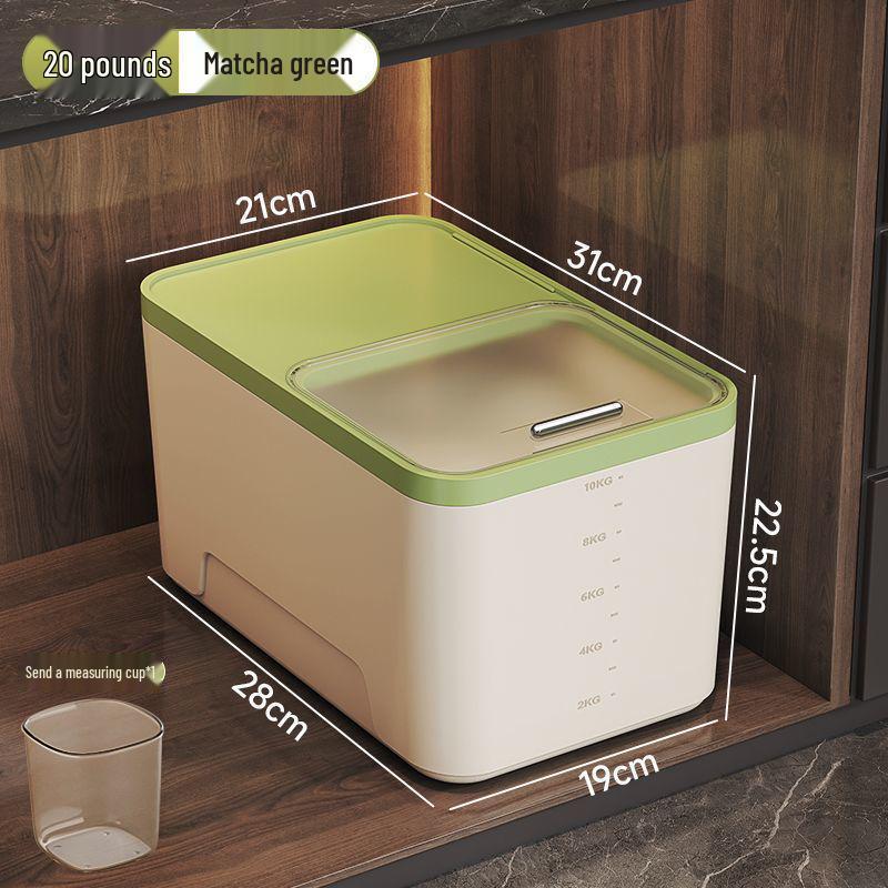 High-Capacity Sliding Lid Rice Storage Bin - Food-Grade Plastic Container for Grains and Flour.