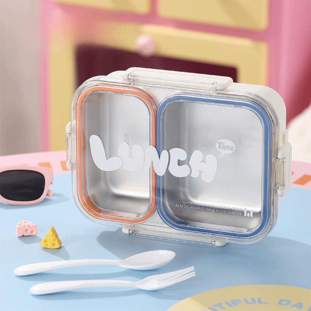 2/3 Compartments Portable Food Container Sealed Design Divided Lunch Plate  Outdoor Activities