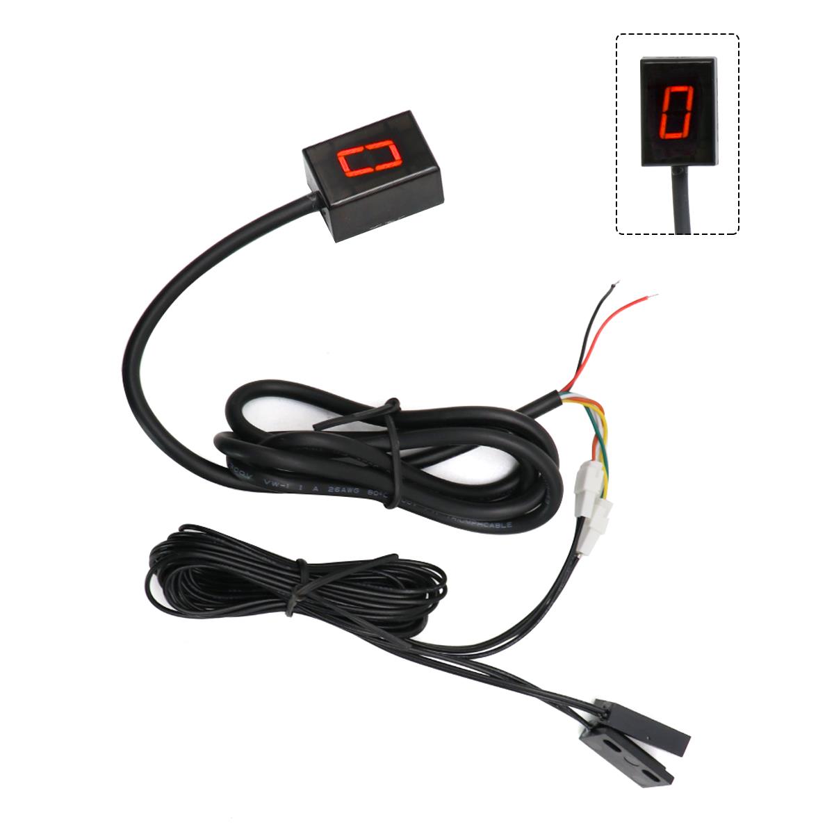 ALconstar- Universal 6 Speed Motorcycle Motorbike Digital Gear Indicator LED Display Shift Lever Magnet Gear Indicator Holder красный