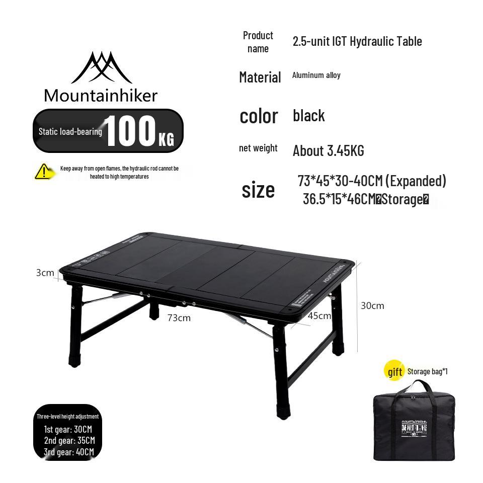 Shan Zhi Ke 2.5 Unit Portable Outdoor Hydraulic Lifting Table for Camping, Home, and BBQ