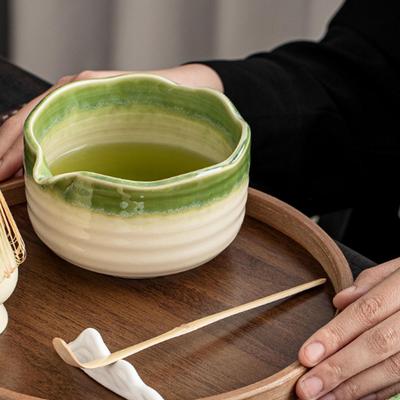 Keramik Matcha Schale mit Ausguss zum Mischen Dekoration Traditionelle Teezubereitung Porzellan