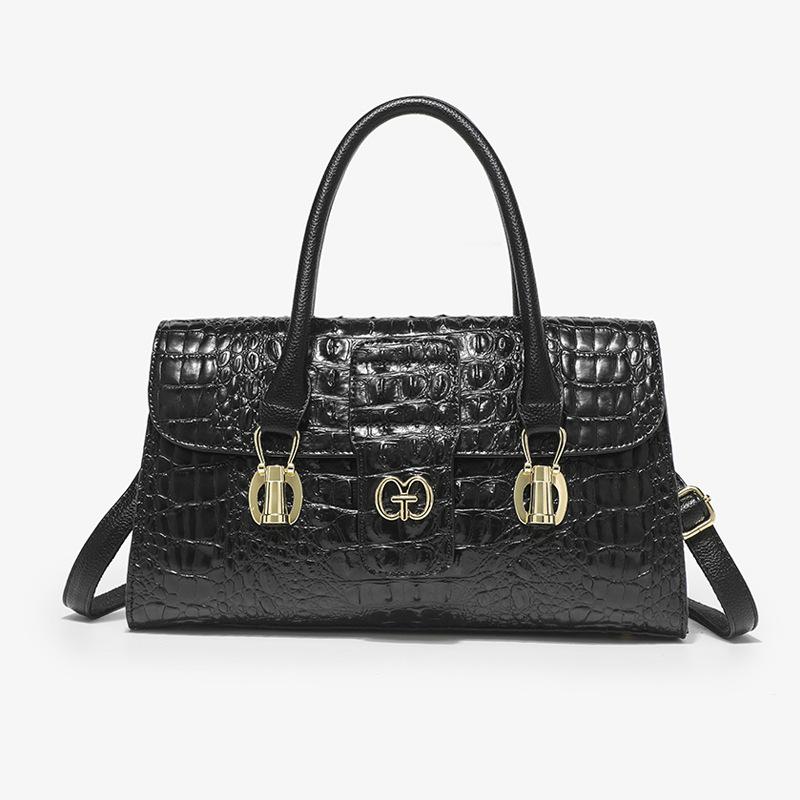 Luxury Women s Bag 2024 Summer New Trendy Fashion Handbag Elegant Versatile High-End Crocodile Pattern Crossbody Bag чёрный