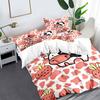 Měkká a pohodlná sada povlaků na přikrývku s potiskem kravského kresleného jahodového potisku do ložnice obsahuje 1 povlak na přikrývku a 1/2 povlak na polštář