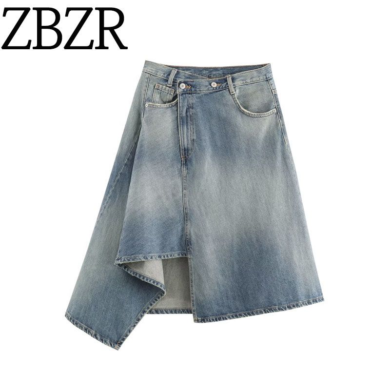 Za New Fall Women's Clothing 2025 Fashion Style Fashion All-Match Double Breasted Waist of Trousers Denim Midi Dress 4730490