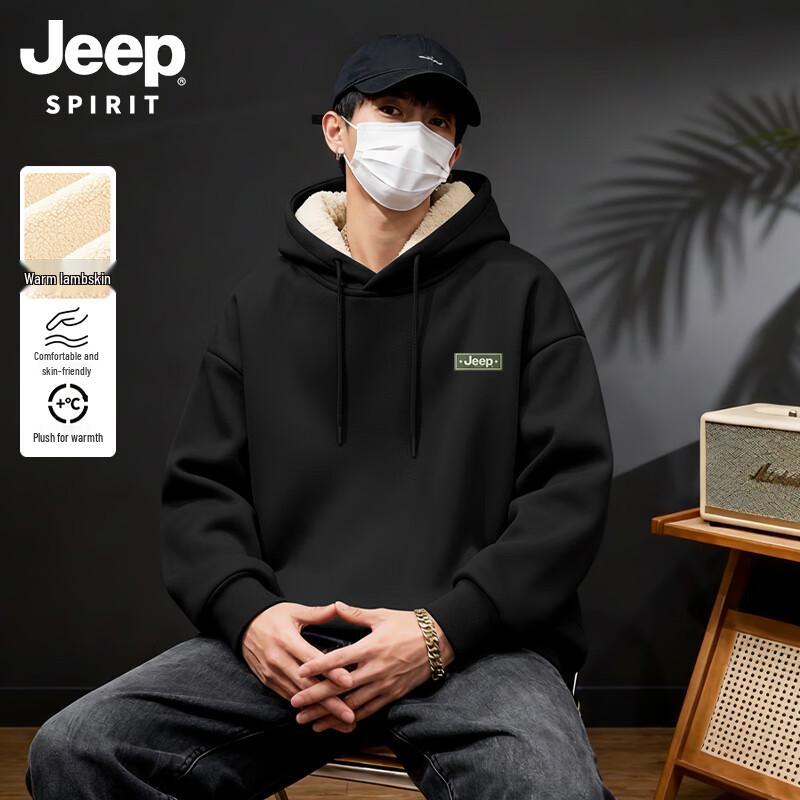 JEEP SPIRIT Men's Heavyweight Fleece Pullover Hoodie