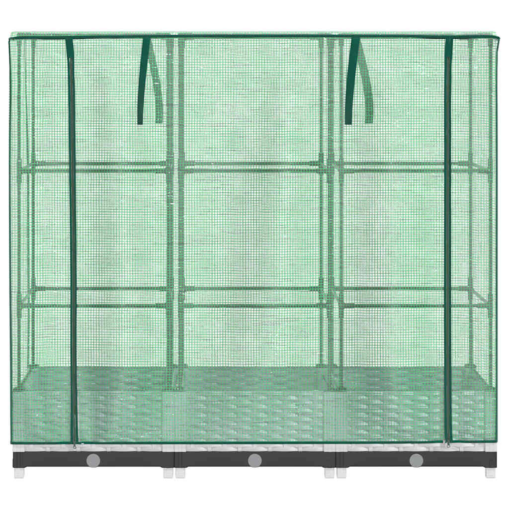 Vidaxl Raised Planter With Greenhouse, Rattan Look, 120X40X123 Cm