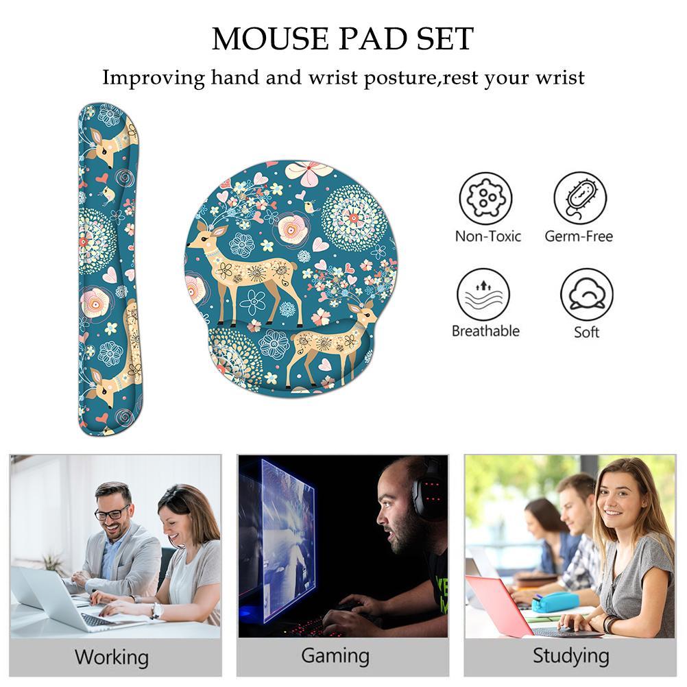 Keyboard Pad Wrist Rest and Mouse Pad with Wrist Support Ergonomic Mouse Pads with Non Slip Base
