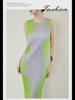 Japanese-Style Sleeveless Pleated Dress - Women's Medium-Length Slim Fit.