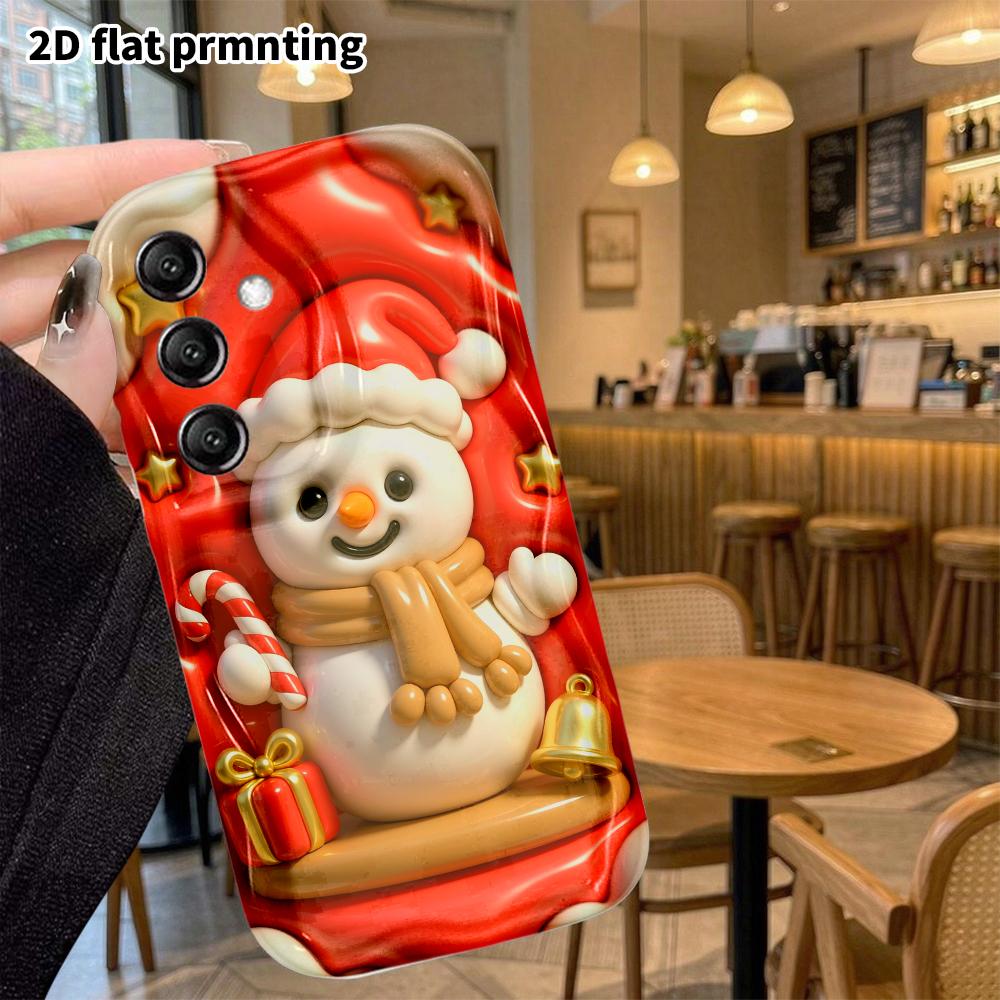 Phone Case: 2D Flat, Suitable for Samsung Galaxy A34 A35 M05 M06 S20 S22 S21 FE Plus 5G Protective Case, Christmas Snowman, Perfect Holiday Gift for C