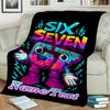 1PC Custom Name "Six Seven Robot Adventure" Flannel Blanket Versatile,all-season Throw Suitable for the Living Room,bedroom,camping,travel,and Gift