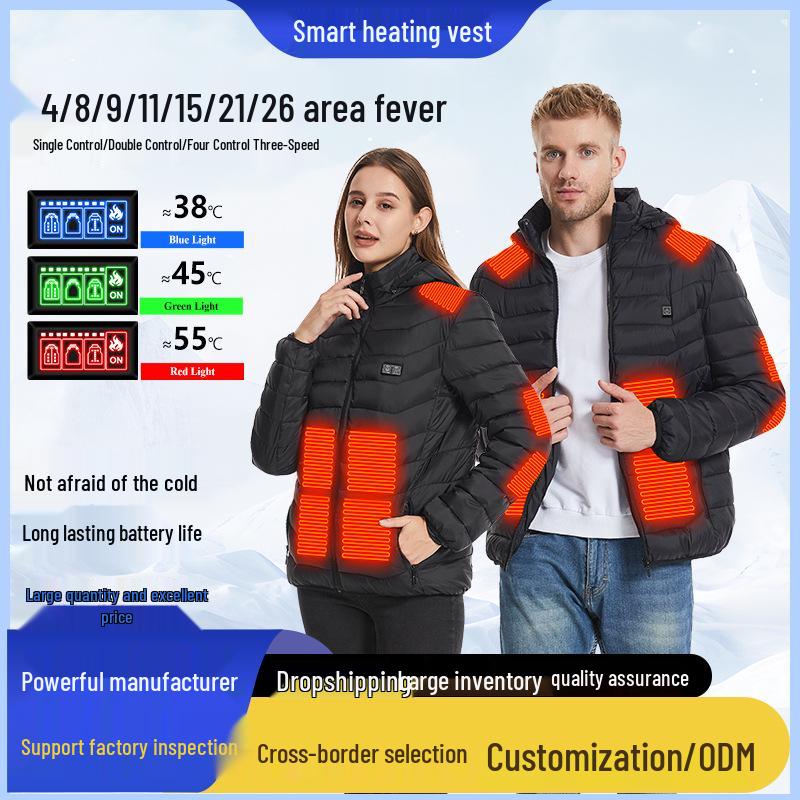 Men's Smart USB-Heated Winter Jacket with 21-Zone Temperature Control