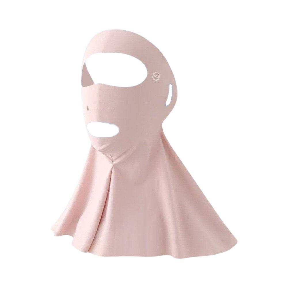 Solid Color Ice Silk Face Veil Polyester Neck Wrap Simple Sunscreen Mask  Male
