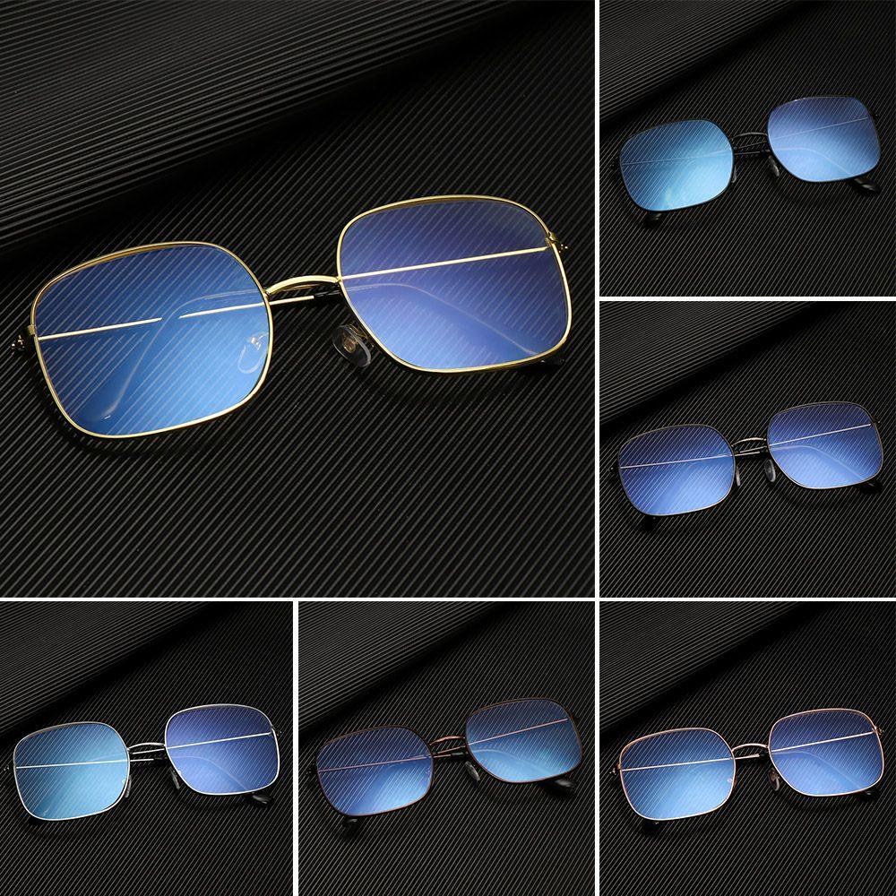 Protection Metal Frame Eyewear Anti Blue Light Glasses Oversized Eyeglasses Vintage Square Glasses